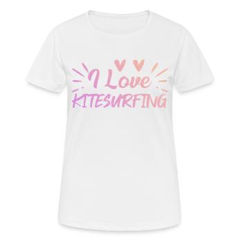 I love kitesurfing - Women's Breathable T-Shirt - white - Front - AI Model Female 172 dark (172cm)