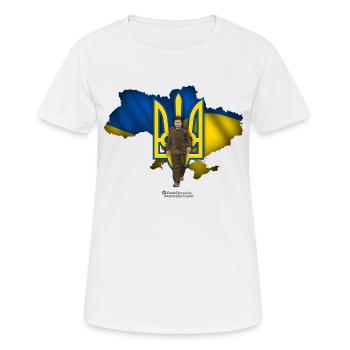 L’Ukraine contourne le trident Zelensky - T-shirt respirant Femme - blanc - Devant - AI Model Female 172 dark (172cm)