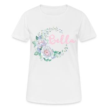 Für Bella - Frauen T-Shirt atmungsaktiv - Weiß - Vorne - AI Model Female 172 dark (172cm)