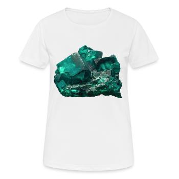 Fluorit grün Flussspat Mineral Kristall - Frauen T-Shirt atmungsaktiv - Weiß - Vorne - AI Model Female 172 dark (172cm)