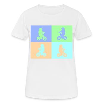 Junior Biker Pop Art pastel - Frauen T-Shirt atmungsaktiv - Weiß - Vorne - AI Model Female 172 dark (172cm)