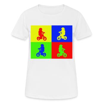 Junior Biker Pop Art Color - Frauen T-Shirt atmungsaktiv - Weiß - Vorne - AI Model Female 172 dark (172cm)