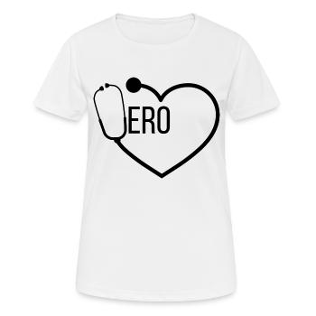 héro médecin stéthoscope - T-shirt respirant Femme - blanc - Devant - AI Model Female 172 dark (172cm)