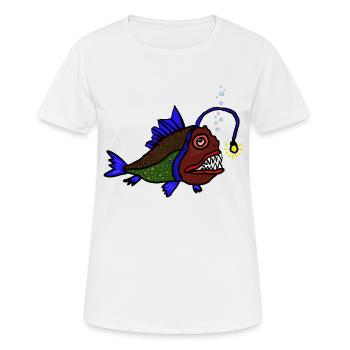 Anglerfisch - Frauen T-Shirt atmungsaktiv - Weiß - Vorne - AI Model Female 172 dark (172cm)