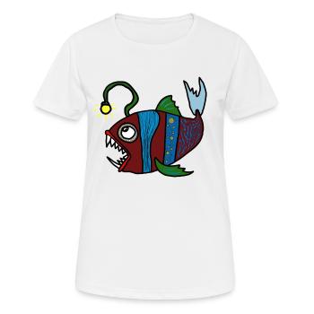 Anglerfisch - Frauen T-Shirt atmungsaktiv - Weiß - Vorne - AI Model Female 172 dark (172cm)