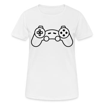 manette de jeux vidéo - T-shirt respirant Femme - blanc - Devant - AI Model Female 172 dark (172cm)