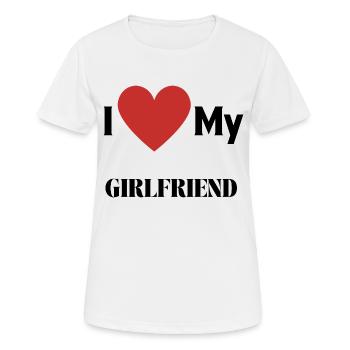 J’aime ma copine - T-shirt respirant Femme - blanc - Devant - AI Model Female 172 dark (172cm)