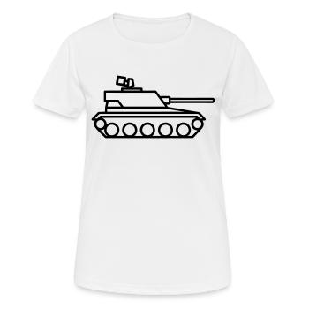 Panzer - Frauen T-Shirt atmungsaktiv - Weiß - Vorne - AI Model Female 172 dark (172cm)