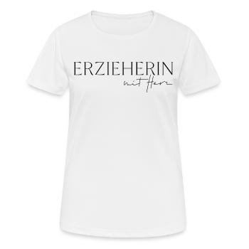 Erzieherin mit Herz - Frauen T-Shirt atmungsaktiv - Weiß - Vorne - AI Model Female 172 dark (172cm)