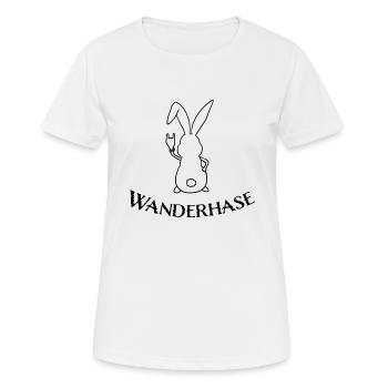 Wanderhase - Frauen T-Shirt atmungsaktiv - Weiß - Vorne - AI Model Female 172 dark (172cm)
