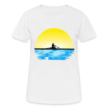 Aviron - bateau à rames - aviron femme - femme aviron - T-shirt respirant Femme - blanc - Devant - AI Model Female 172 dark (172cm)