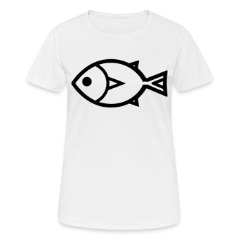 Poisson - T-shirt respirant Femme - blanc - Devant - AI Model Female 172 dark (172cm)
