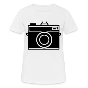 Appareil photo - T-shirt respirant Femme - blanc - Devant - AI Model Female 172 dark (172cm)