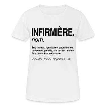Infirmière Définition Héroïne du Quotidien - T-shirt respirant Femme - blanc - Devant - AI Model Female 172 dark (172cm)