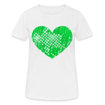Herz mit Löcher (grün) - Frauen T-Shirt atmungsaktiv - Weiß - Vorne - AI Model Female 172 dark (172cm)