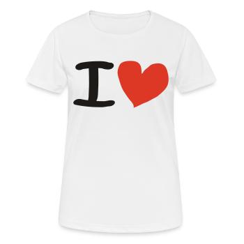 I Love - Frauen T-Shirt atmungsaktiv - Weiß - Vorne - AI Model Female 172 dark (172cm)