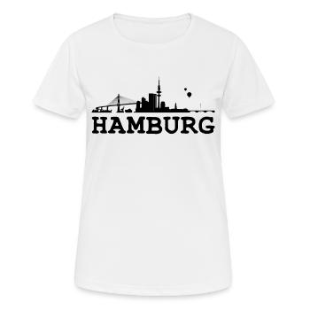 Hambourg - T-shirt respirant Femme - blanc - Devant - AI Model Female 172 dark (172cm)