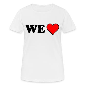 We Love (Cooper Black) - Frauen T-Shirt atmungsaktiv - Weiß - Vorne - AI Model Female 172 dark (172cm)