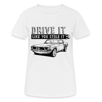 muscle voiture - T-shirt respirant Femme - blanc - Devant - AI Model Female 172 dark (172cm)