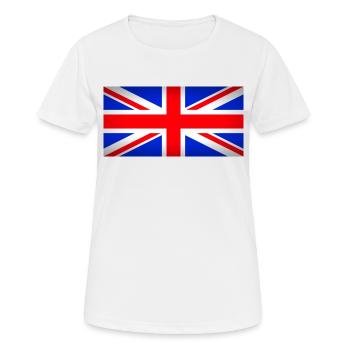 Royaume-Uni - T-shirt respirant Femme - blanc - Devant - AI Model Female 172 dark (172cm)