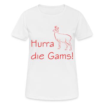 Hurra - Frauen T-Shirt atmungsaktiv - Weiß - Vorne - AI Model Female 172 dark (172cm)