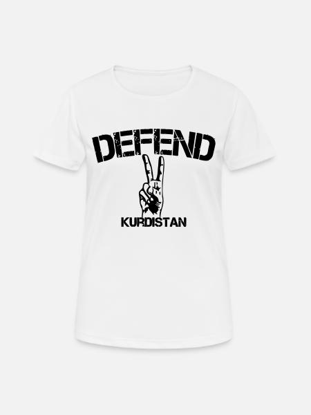 defend kurdistan - Frauen T-Shirt atmungsaktiv - Weiß