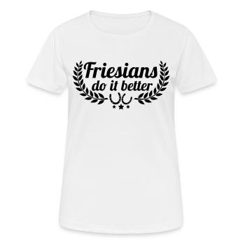 Friesians - Friesen - Frauen T-Shirt atmungsaktiv - Weiß - Vorne - AI Model Female 172 dark (172cm)
