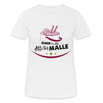 Eimer für Malle, Alle für Malle - Frauen T-Shirt atmungsaktiv - Weiß - Vorne - AI Model Female 172 dark (172cm)