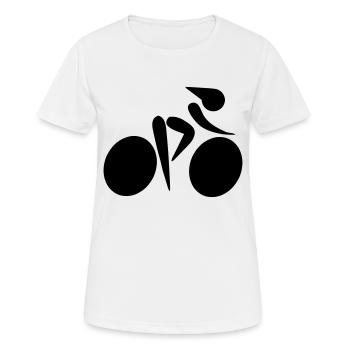 Rennradfahrern - Frauen T-Shirt atmungsaktiv - Weiß - Vorne - AI Model Female 172 dark (172cm)