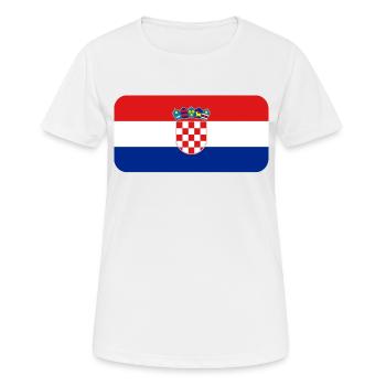 CROATIA FLAG round corner 400 dpi - Frauen T-Shirt atmungsaktiv - Weiß - Vorne - AI Model Female 172 dark (172cm)