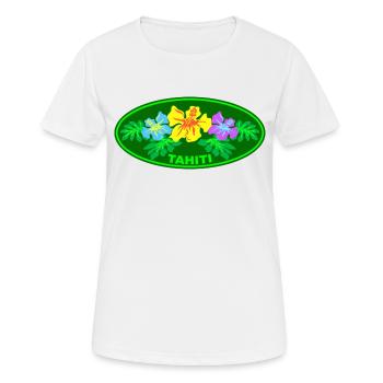 tahiti Hibiskus - Frauen T-Shirt atmungsaktiv - Weiß - Vorne - AI Model Female 172 dark (172cm)