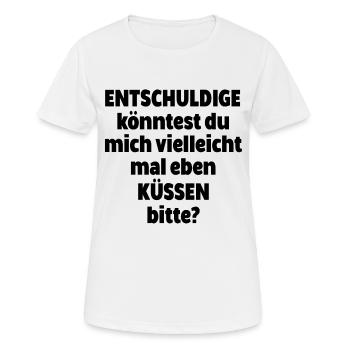 Küssen - Frauen T-Shirt atmungsaktiv - Weiß - Vorne - AI Model Female 172 dark (172cm)