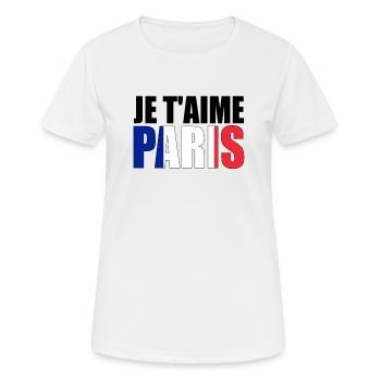 PARIS - Frauen T-Shirt atmungsaktiv - Weiß - Vorne - AI Model Female 172 dark (172cm)