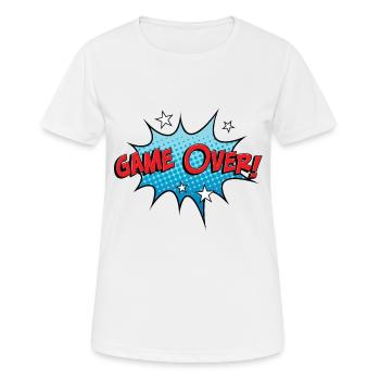 Game Over Comic - T-shirt respirant Femme - blanc - Devant - AI Model Female 172 dark (172cm)