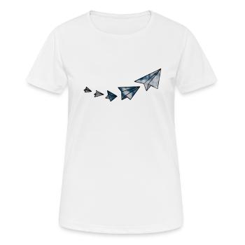 Papierflieger - Frauen T-Shirt atmungsaktiv - Weiß - Vorne - AI Model Female 172 dark (172cm)