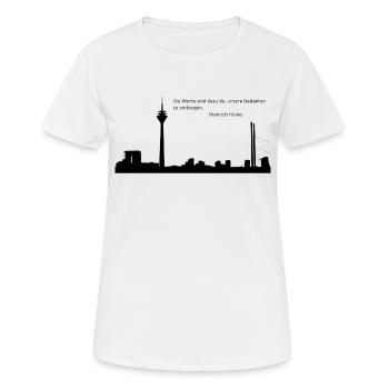 Düsseldorf - Frauen T-Shirt atmungsaktiv - Weiß - Vorne - AI Model Female 172 dark (172cm)