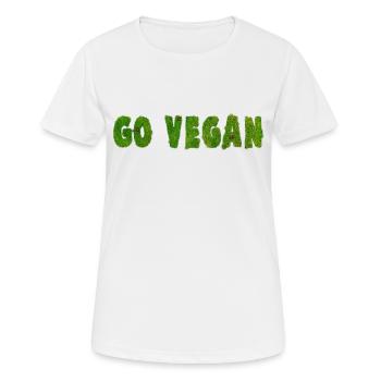 Go Vegan - Statement - Frauen T-Shirt atmungsaktiv - Weiß - Vorne - AI Model Female 172 dark (172cm)