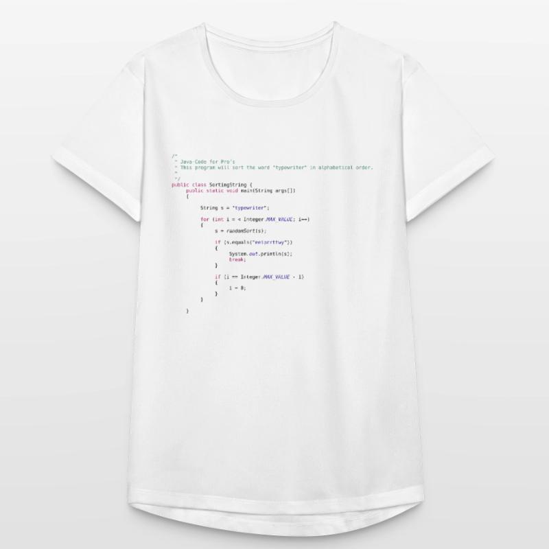 funny Java code to sort Women's Breathable T-Shirt