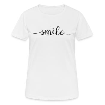 SMILE - T-shirt respirant Femme - blanc - Devant - AI Model Female 172 dark (172cm)