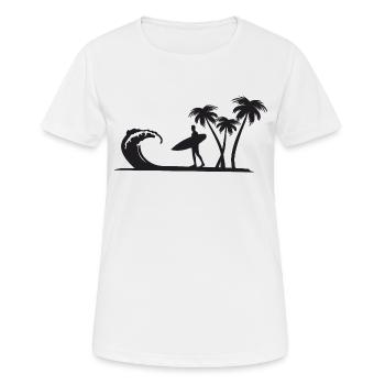plage - T-shirt respirant Femme - blanc - Devant - AI Model Female 172 dark (172cm)