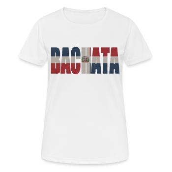 # Bachata - Frauen T-Shirt atmungsaktiv - Weiß - Vorne - AI Model Female 172 dark (172cm)