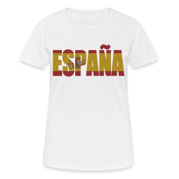 # ESPAÑA - Frauen T-Shirt atmungsaktiv - Weiß - Vorne - AI Model Female 172 dark (172cm)