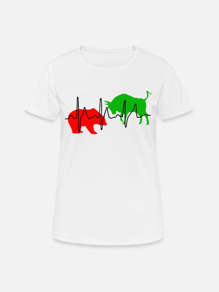 Bull and bear - pulse. Red Green - Women's Breathable T-Shirt - white
