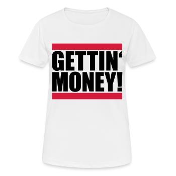 bar dollar gettin argent signe argent riche argent - T-shirt respirant Femme - blanc - Devant - AI Model Female 172 dark (172cm)