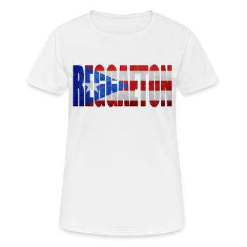 REGGAETON PUERTO RICO - T-shirt respirant Femme - blanc - Devant - AI Model Female 172 dark (172cm)