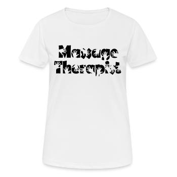 Massage -Neu - Frauen T-Shirt atmungsaktiv - Weiß - Vorne - AI Model Female 172 dark (172cm)