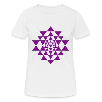 Sri Yantra 30 - Frauen T-Shirt atmungsaktiv - Weiß - Vorne - AI Model Female 172 dark (172cm)