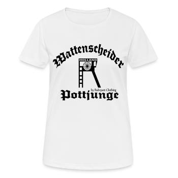 Wattenscheider Pottjunge - Zeche Holland - Frauen T-Shirt atmungsaktiv - Weiß - Vorne - AI Model Female 172 dark (172cm)