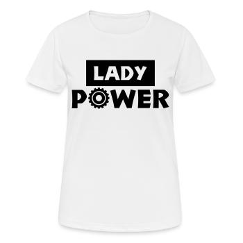 lady power - Women's Breathable T-Shirt - white - Front - AI Model Female 172 dark (172cm)