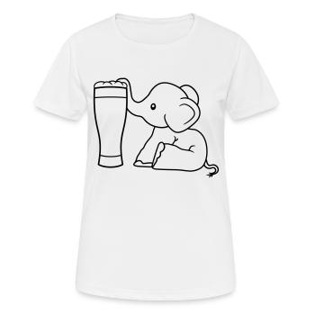 alcohol elephant beer suck drink thirst drunk - Women's Breathable T-Shirt - white - Front - AI Model Female 172 dark (172cm)